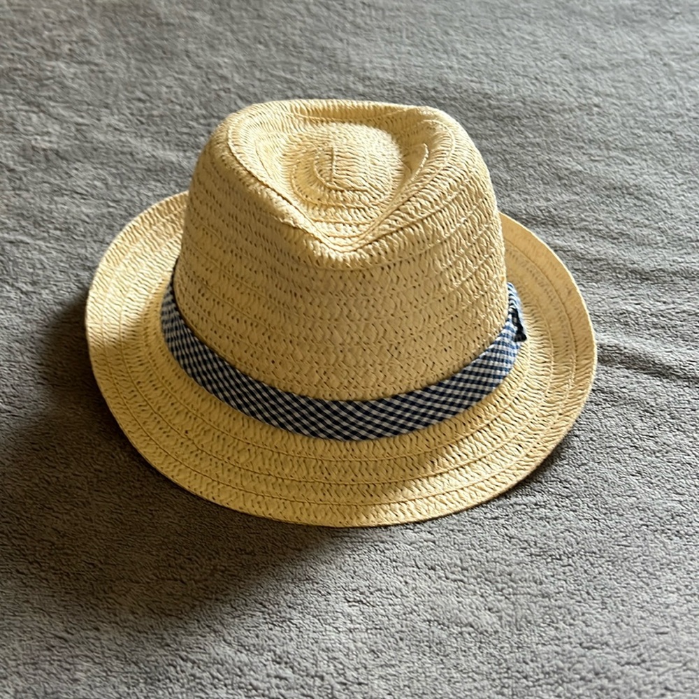 Cream and Blue Hat